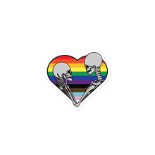 Load image into Gallery viewer, Skull Heart Pride stickers
