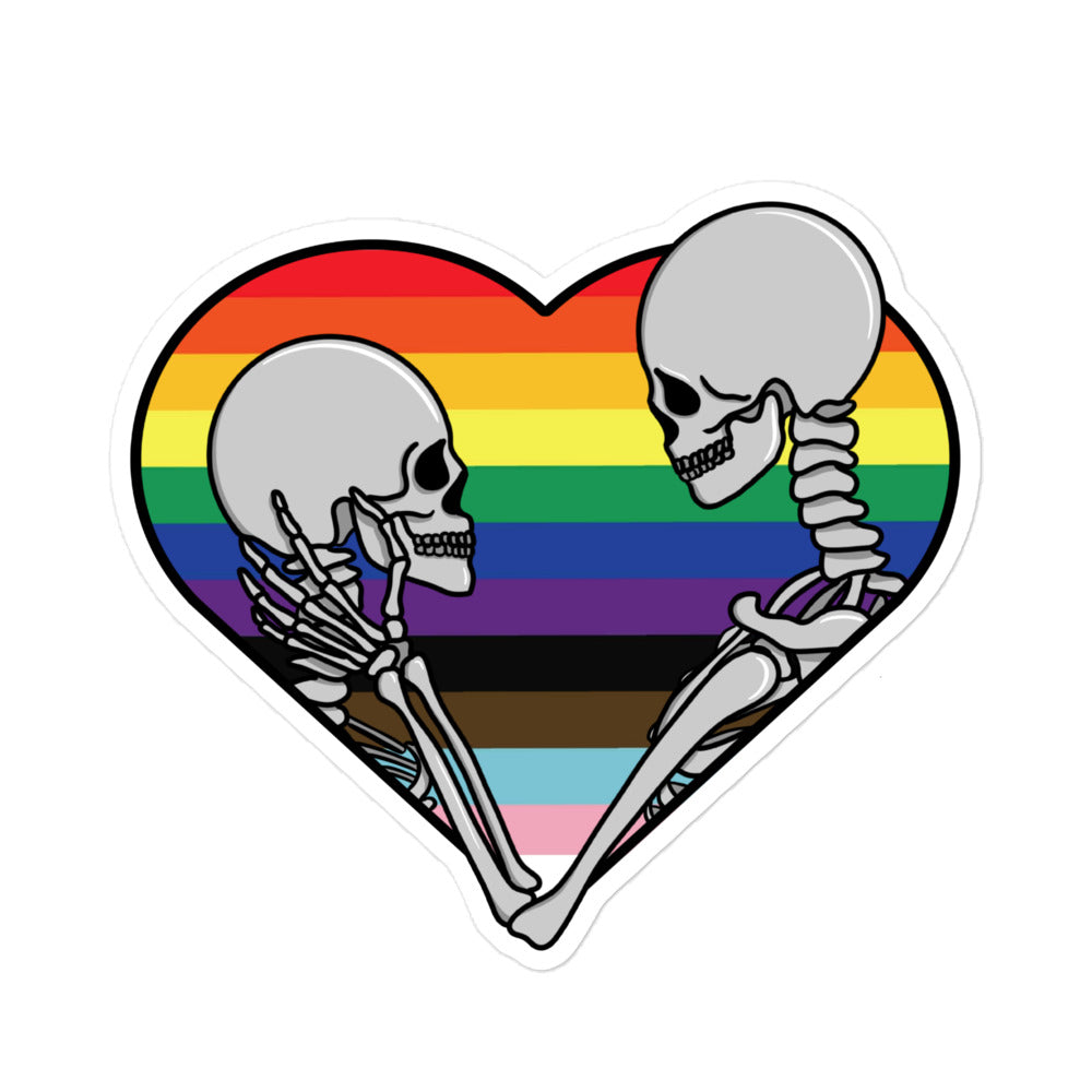 Skull Heart Pride stickers