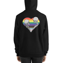 Load image into Gallery viewer, Skull Heart Front &amp; Back Pride Pullover Hoodie
