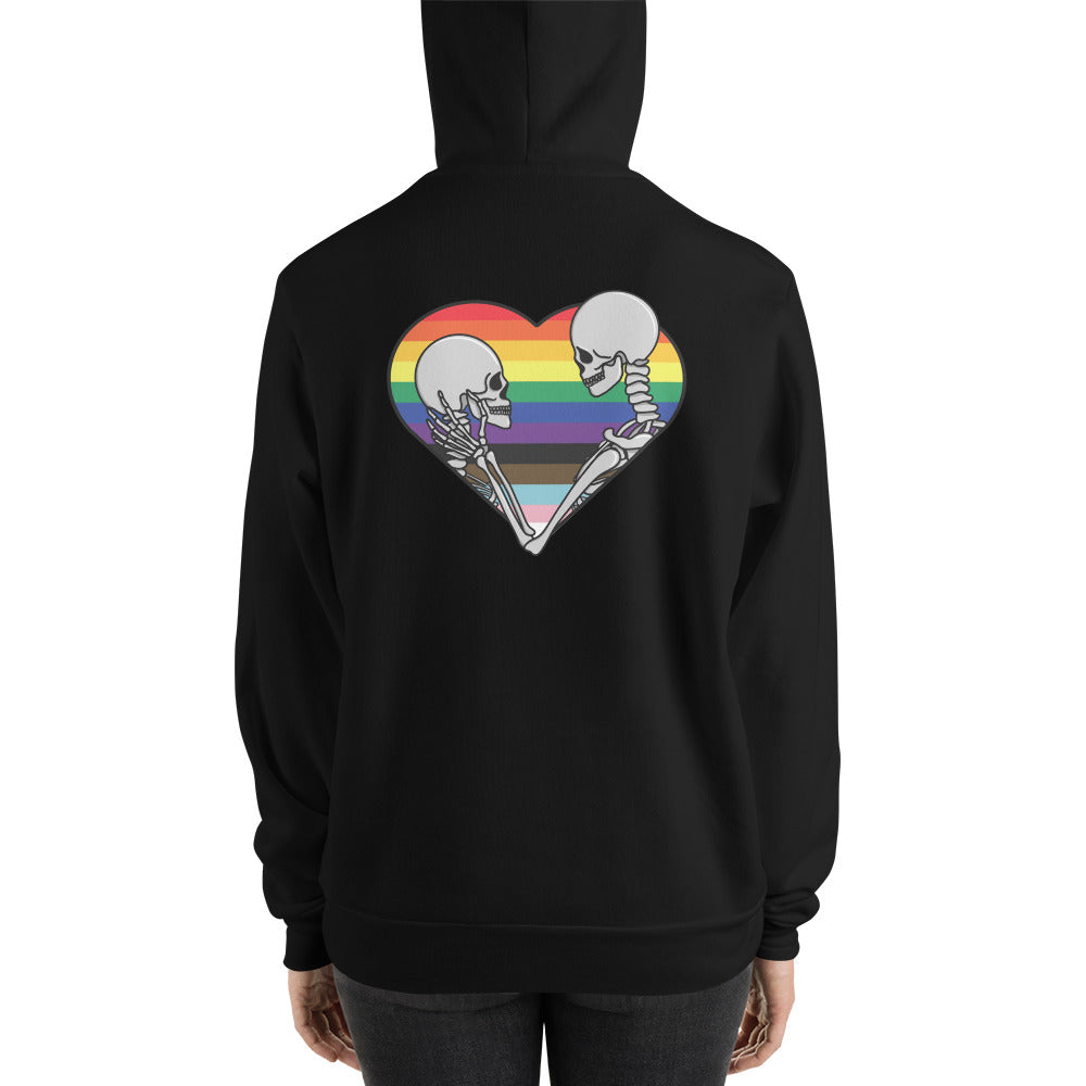 Skull Heart Front & Back Pride Pullover Hoodie